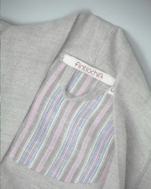 Wool/Cotton Blend Robe – Light Grey