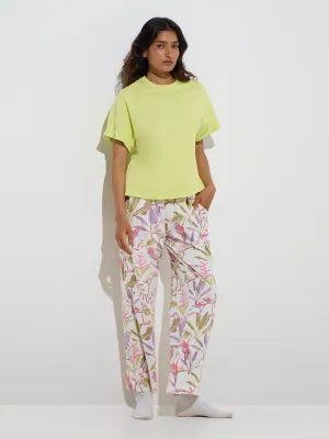 Wunderlove Green Solid Cotton T-Shirt