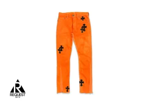 x Off White Orange Flare Denim "Black Crosses"